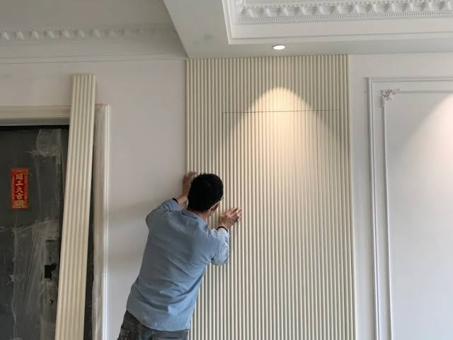 Interior WPC wall panels featured in a modern space