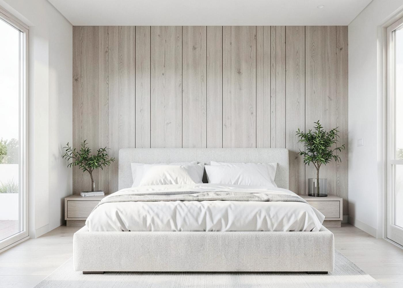 Soft ash headboard wall